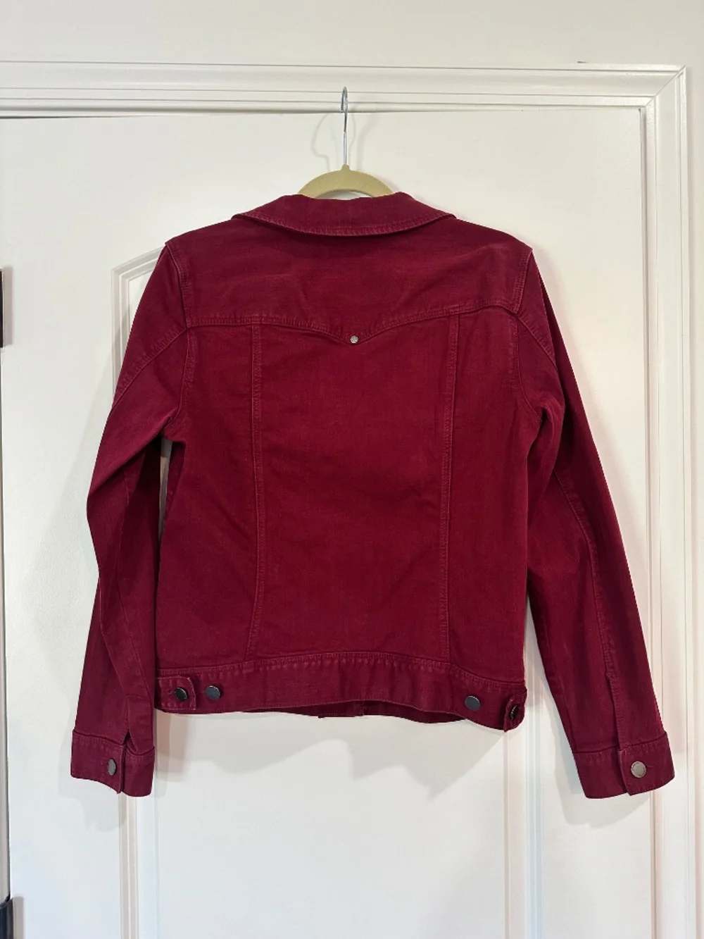 Liverpool Stretch Denim Jacket - Burgundy